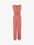 Combinaison fluide unie sans manches - Rose - 1