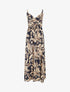 Robe longue imprimé feuillage - Marine - 8