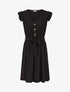 Robe mi-longue unie - Noir - 5