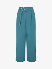Pantalon ample à double boucles dorées - Bleu canard - 1