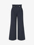 Pantalon ample uni à taille haute - Marine - 1