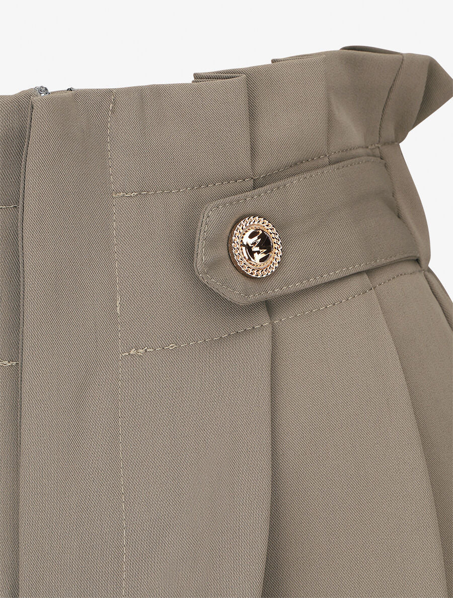 Pantalon ample uni à taille haute - Taupe - 3