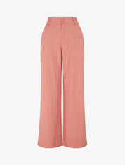 Pantalon ample effet lin à 2 boutons - Vieux rose - 4
