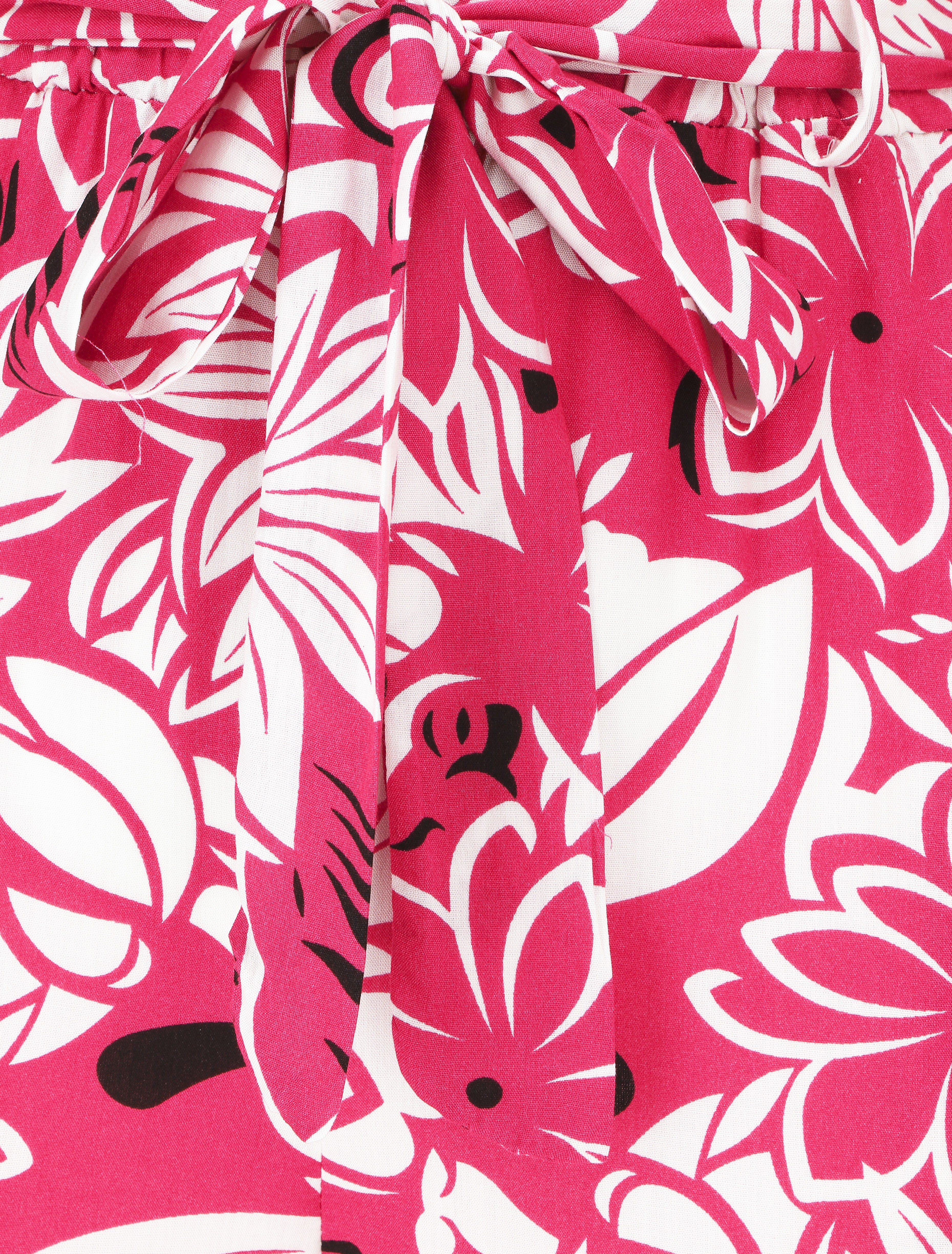 Pantalon fluide à imprimé hawaien - Fushia - 3