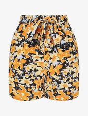 Short fluide imprimé fleuri et ceinturé - Noir - 2