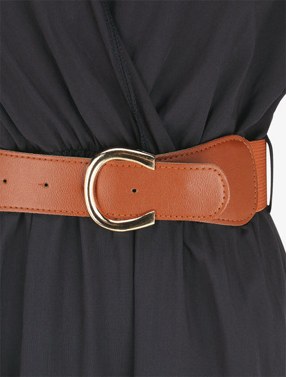 Robe longue unie manches courtes - Marine - 3