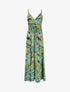 Robe longue à bretelles imprimé tropical irisé - Noir/vert - 1