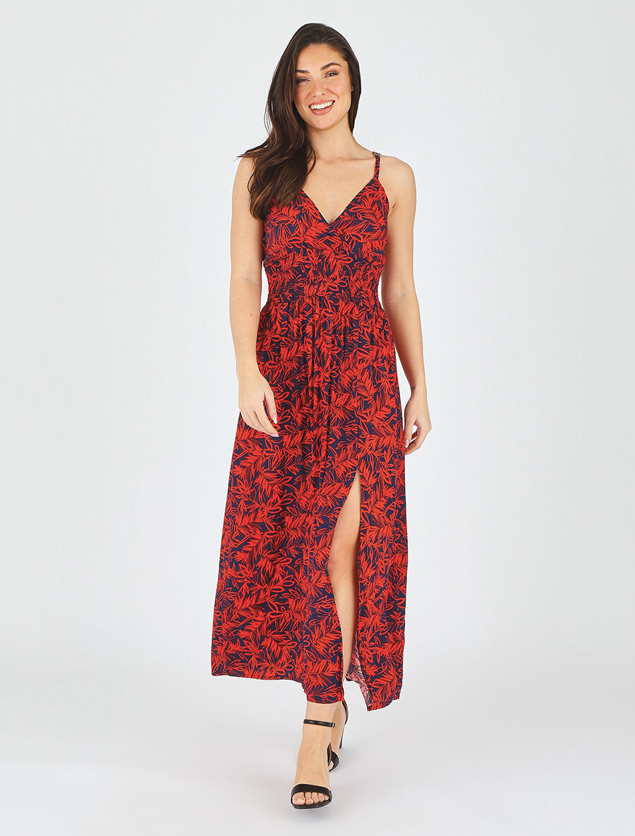 Robe longue fendue à dos ajouré - Bleu nuit - 4