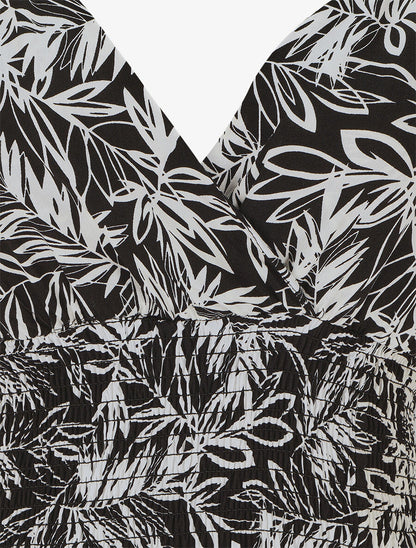 Robe longue fendue à dos ajouré - Noir - 3