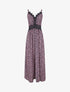Robe longue petites fleurs à detail broderies - Marine - 6