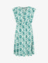 Robe mi-longue imprimé foulard à cordons de serrage - Vert - 1