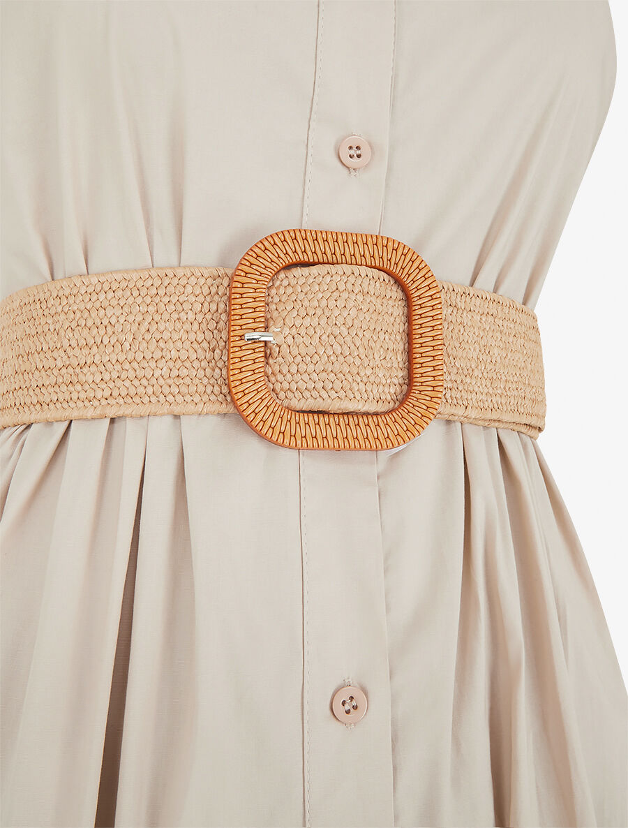 Robe longue unie sans manches - Beige - 3