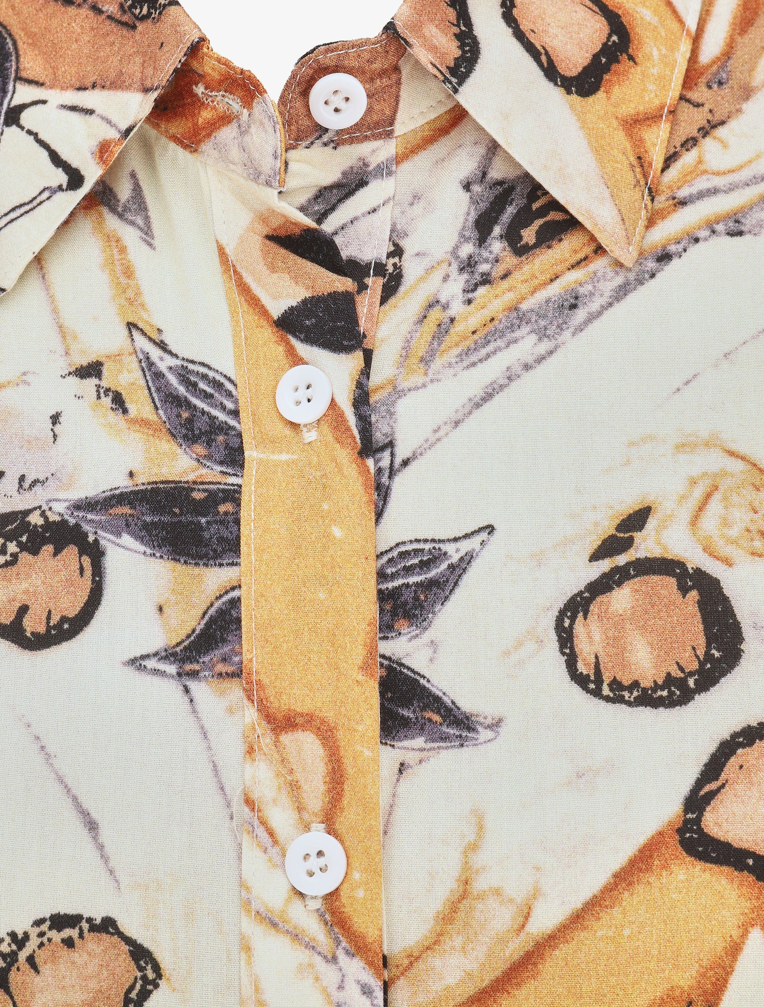 Robe longue sans manches imprimé feuille - Beige - 3