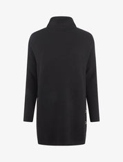 Pull ample col roulé et anneaux - Noir - 4
