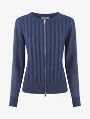 Gilet irisé coupe droite à zip - Marine - 4