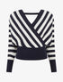 Pull cache-coeur à rayures - Marine - 1