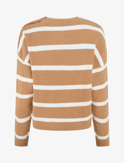 Pull rayé boutonné à l&