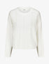 Pull droit uni en maille fantaisie - Blanc - 1