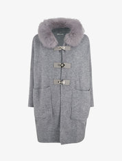 Gilet long uni à boutons à bascule - Gris - 5