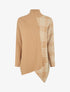 Pull ample motif carreaux et bord asymétriques - Camel - 1