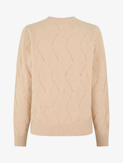 Pull droit uni à col rond - Beige - 2