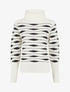 Pull droit col roulé en jacquard graphique - Blanc - 4