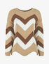 Pull droit bords asymétriques et motif zigzag - Beige - 4