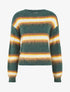 Pull droit duveteux à rayures - Vert - 4