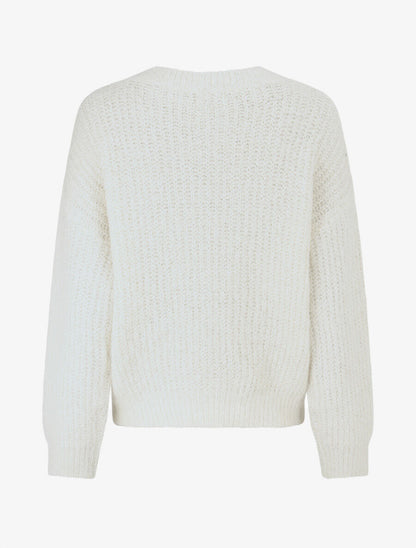 Pull duveteux uni irisé - Blanc - 2