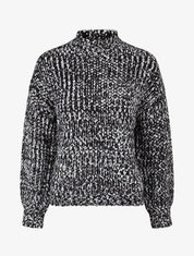 Pull en maille effet moucheté - Noir - 1