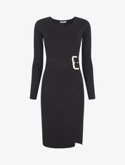 Robe pull à ceinture strassé trompe-l&
