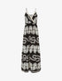 Robe longue à fines bretelles imprimé fantaisie - Noir - 4