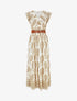 Robe longue à imprimé fantaisie et mosaïque - Taupe - 4