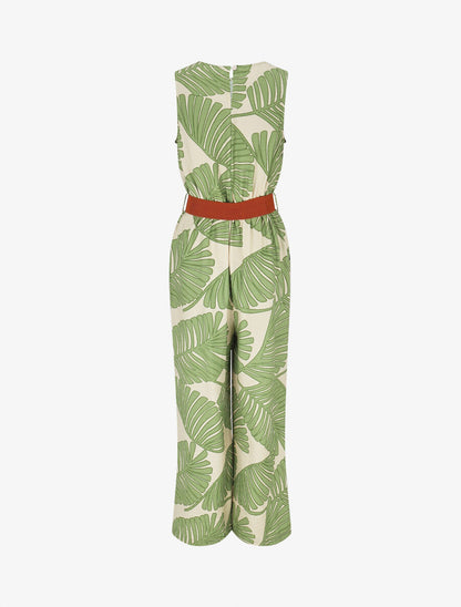 Combinaison sans manches imprimé tropical - Vert - 2