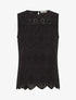 Top droit sans manches en broderie anglaise - Noir - 1