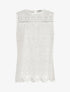 Top droit sans manches en broderie anglaise - Blanc - 1