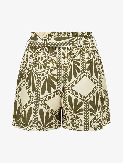 Short paper bag imprimé ikat - Kaki - 2