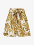 Short paper bag imprimé feuille tropicales - Jaune ocre - 4