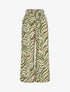 Pantalon imprimé fantaisie à taille haute élastiquée - Kaki - 1