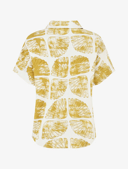 Chemise ample manches courtes imprimé fantaisie - Jaune - 2