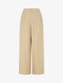 Pantalon uni fluide à taille élastiquée - Beige - 1