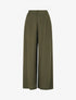 Pantalon uni fluide à taille élastiquée - Kaki - 1