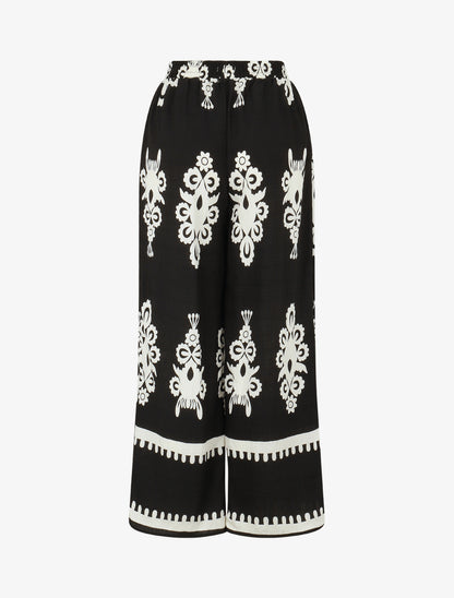 Pantalon droit imprimé ikat - Noir - 2