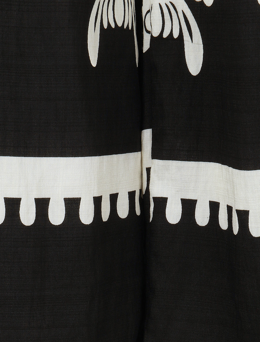 Pantalon droit imprimé ikat - Noir - 3