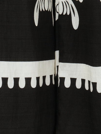 Pantalon droit imprimé ikat - Noir - 3