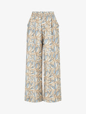 Pantalon élastiqué imprimé wax - Taupe - 1