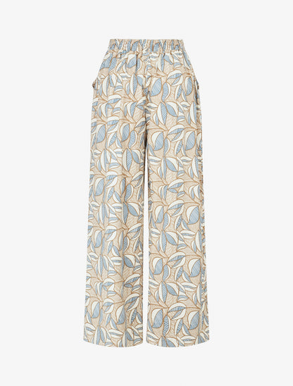 Pantalon élastiqué imprimé wax - Taupe - 2