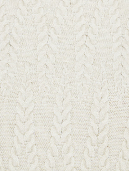 Pull en maille tressée coupe droite - Écru - 3