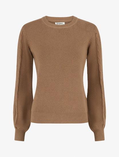 Pull droit à dos style corset - Taupe - 1