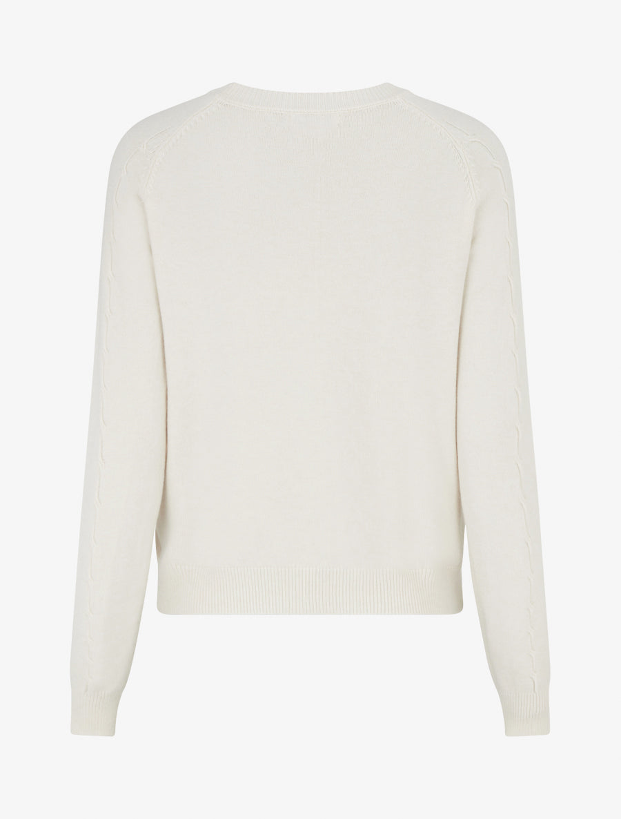 Pull en maille stylisée coupe droite - Écru - 2